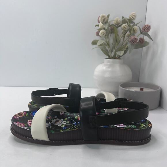 Johnny Was Double Band Leather Sandals Floral Footbed JWS14523-4 Women's 10 NWOB - Picture 8 of 10